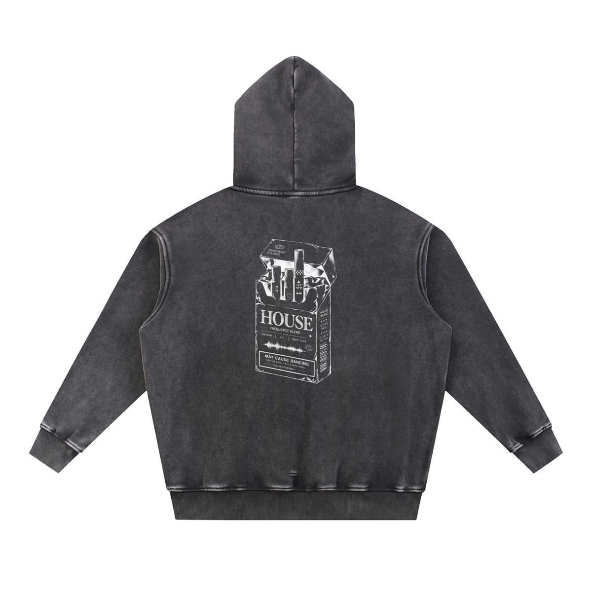 HOUSE CIGARETTE HOODIE WASH BLACK