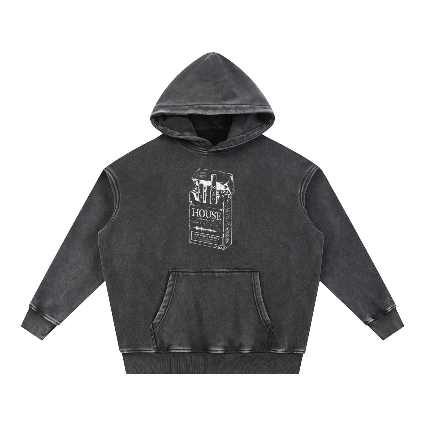 HOUSE CIGARETTE HOODIE WASH BLACK