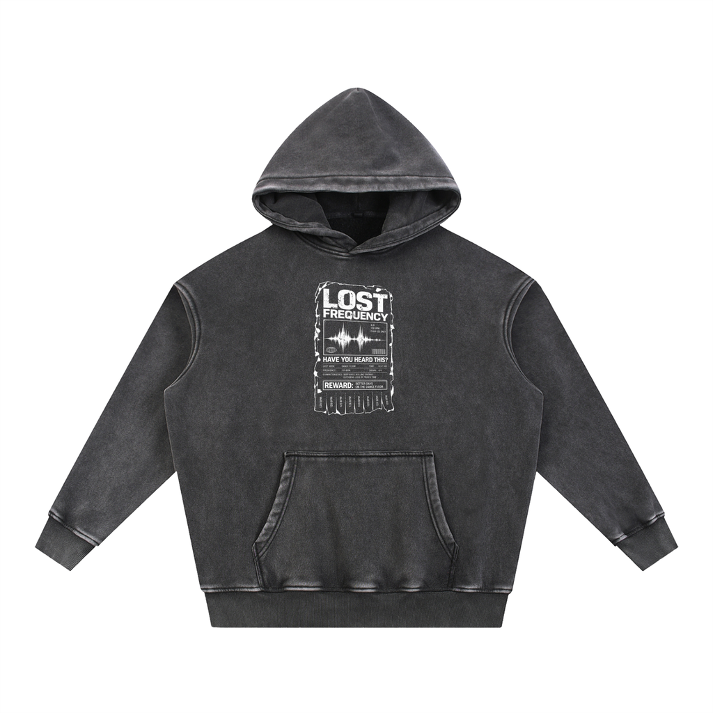 LOST FREQ HOODIE BLACK WASH