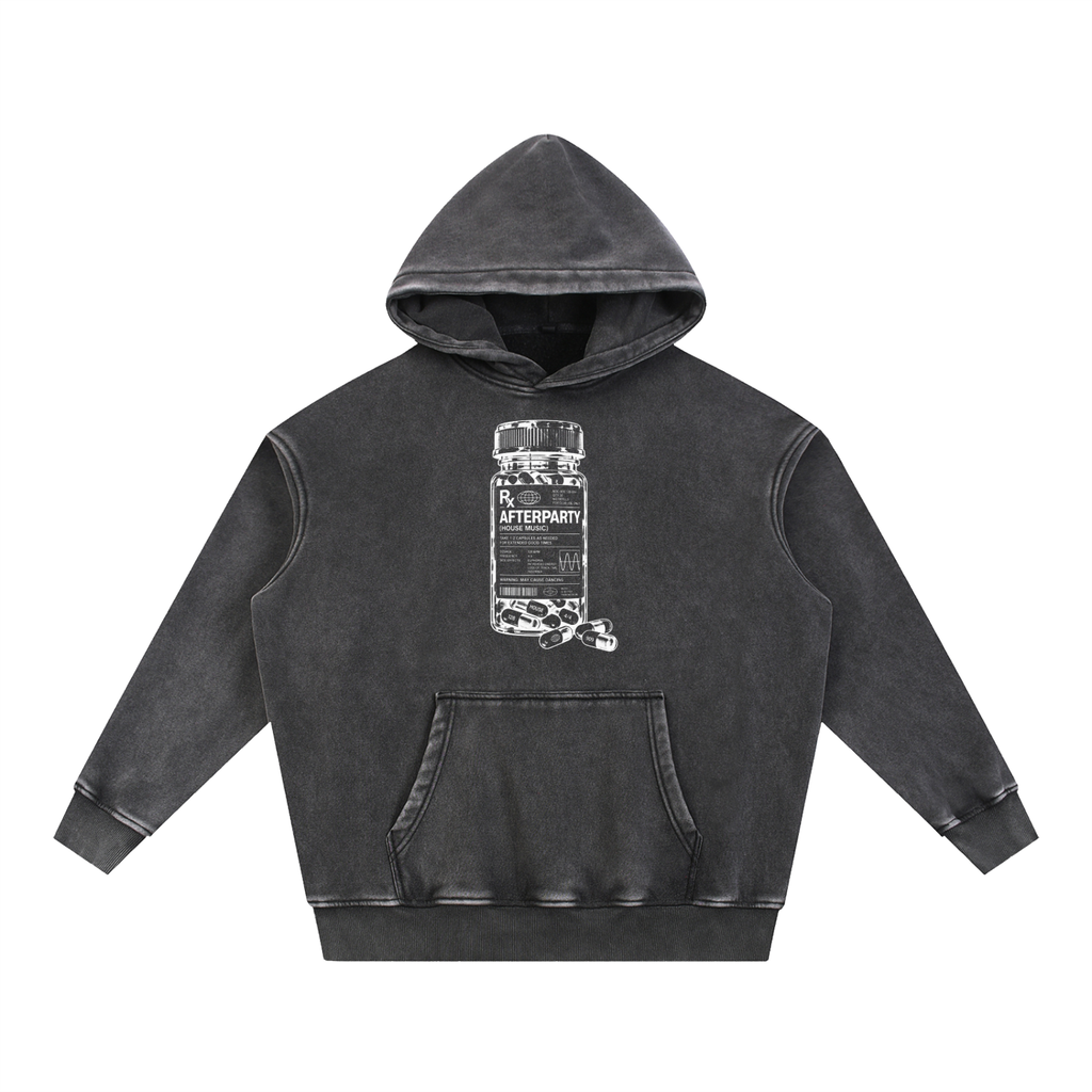 AFTERPARTY PILLS HOODIE BLACK WASH